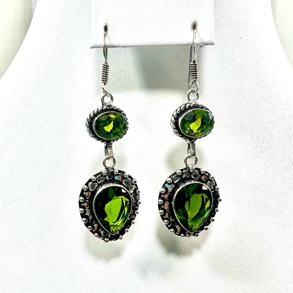 Peridot 925 synthetic Earrings (synthetic stones)